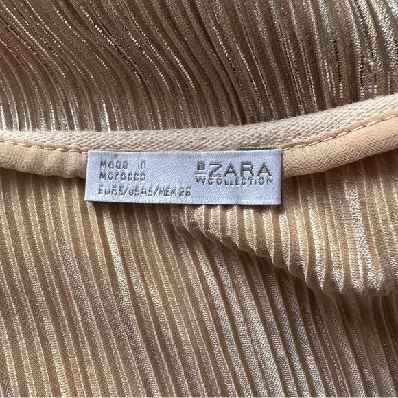 Zara Cream and Silver Pleated Top - Picture 4 of 5